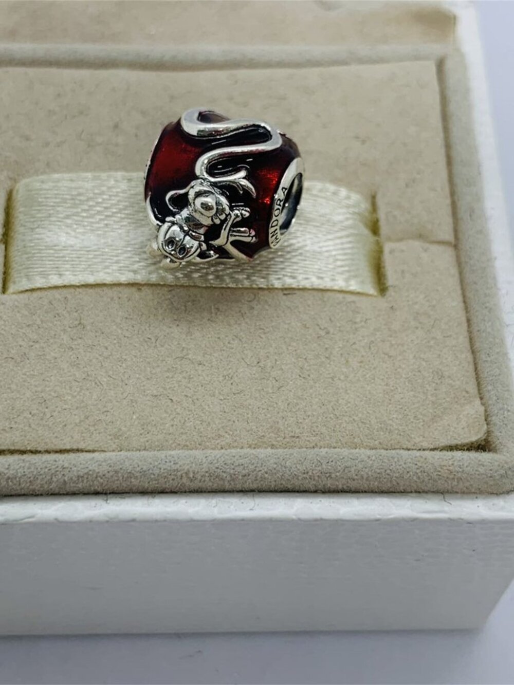 ✨🔥Pandora Disney Red Murano Glass Bead Charm Pendant S925 sterling silver gift